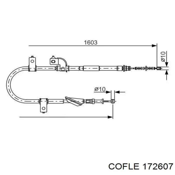 Задний правый трос ручника BC712R Japan Parts