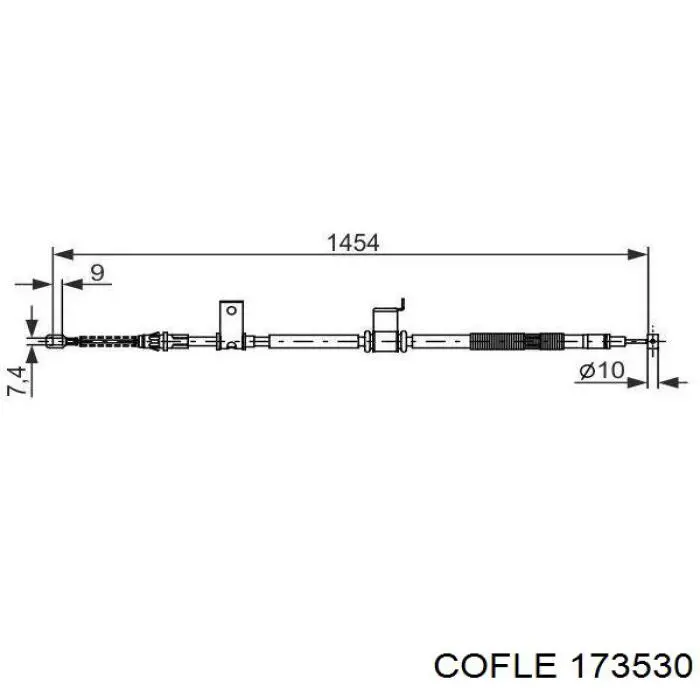 Трос ручника задний правый Cofle 173530