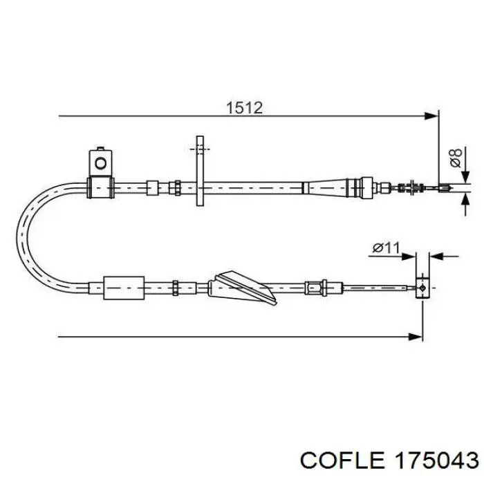 Трос ручника задний Japan Parts BC837L