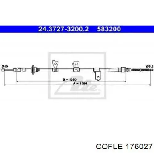 Трос ручного тормоза задний Cofle 176027 цена, от 17.41 USD