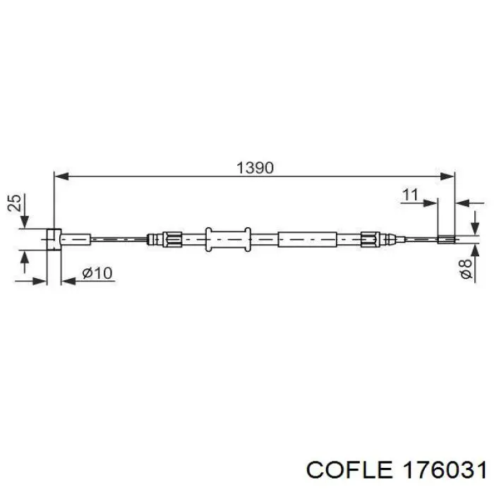 BCK07R Japan Parts Трос ручного тормоза задний, правый