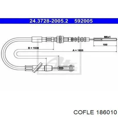Трос сцепления Cofle 186010 цена, от 22.28 USD