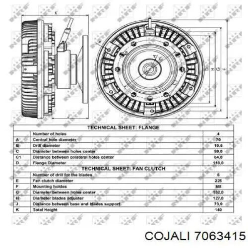 Вискомуфта вентилятора 7063415 Cojali