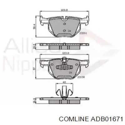 Задние тормозные колодки ADB01671 Comline