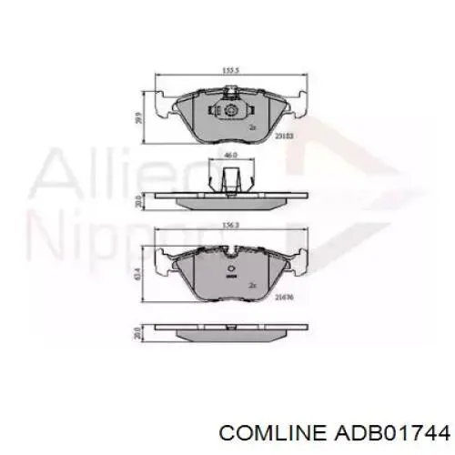 ADB01744 Comline колодки тормозные передние дисковые