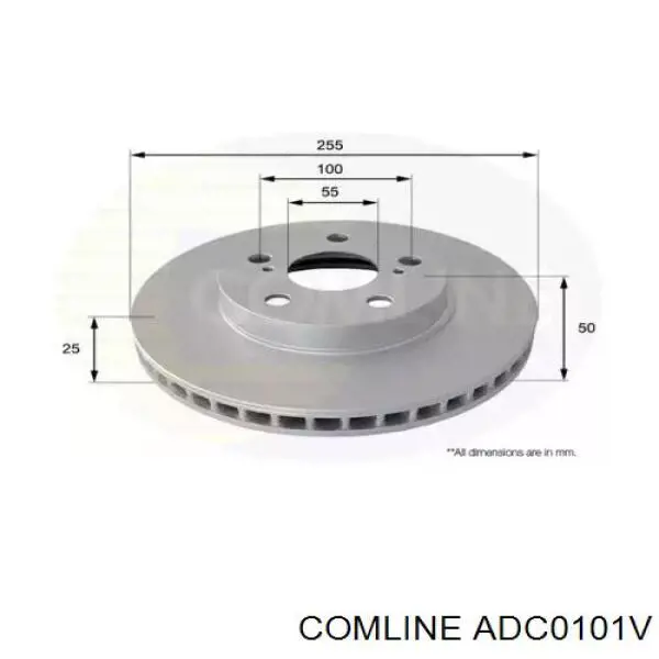 Передние тормозные диски ADC0101V Comline