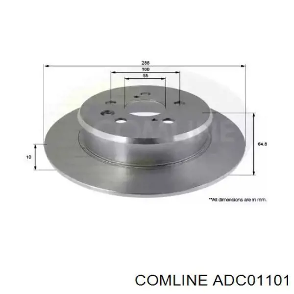 ADC01101 Comline диск тормозной задний
