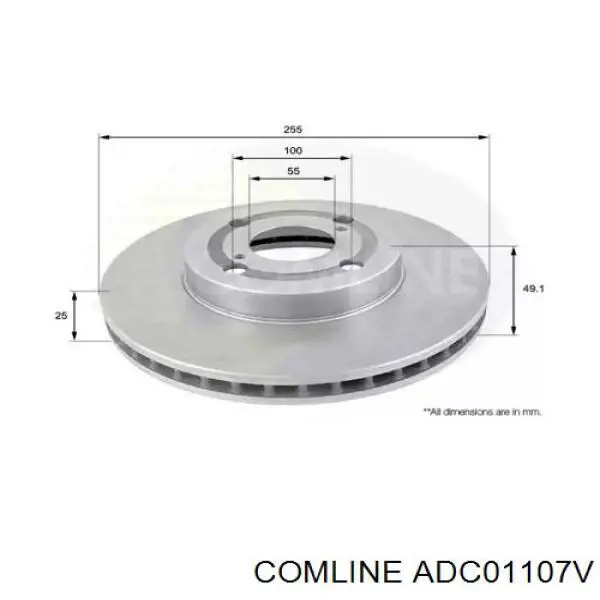 Передние тормозные диски ADC01107V Comline