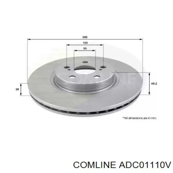 ADC01110V Comline диск тормозной передний