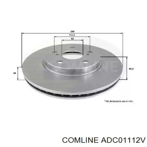 Передние тормозные диски ADC01112V Comline