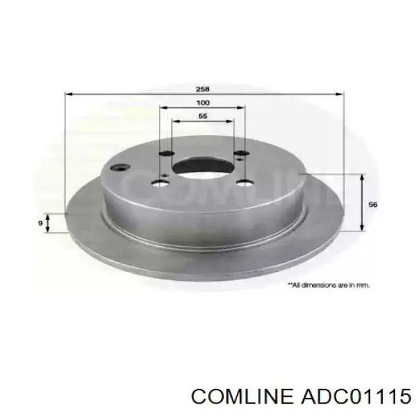 ADC01115 Comline disco do freio traseiro