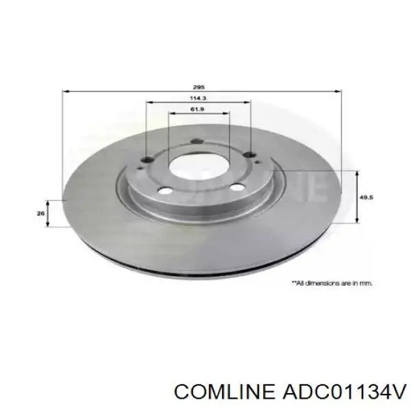ADC01134V Comline диск тормозной передний