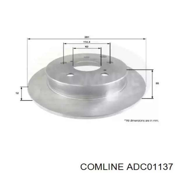ADC01137 Comline Дисковый тормоз