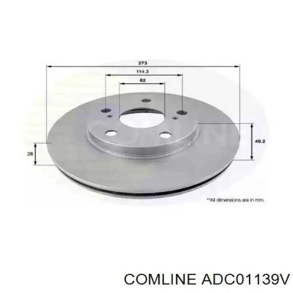 ADC01139V Comline disco do freio dianteiro