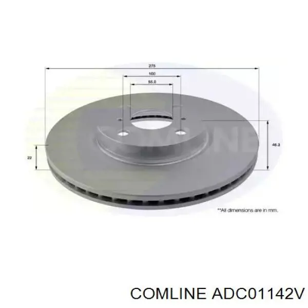 Передние тормозные диски ADC01142V Comline