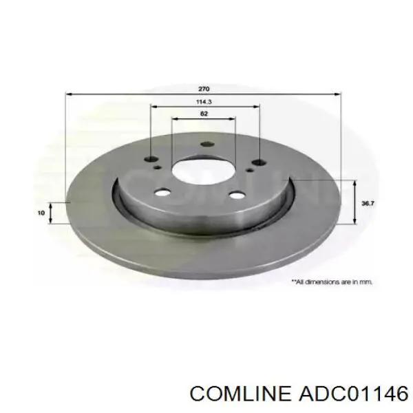 ADC01146 Comline disco do freio traseiro