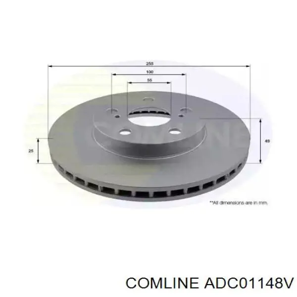 ADC01148V Comline передние тормозные диски