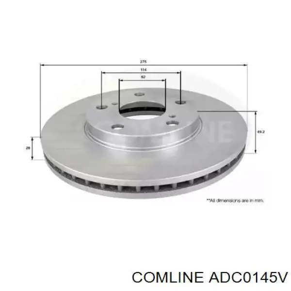 Передние тормозные диски ADC0145V Comline