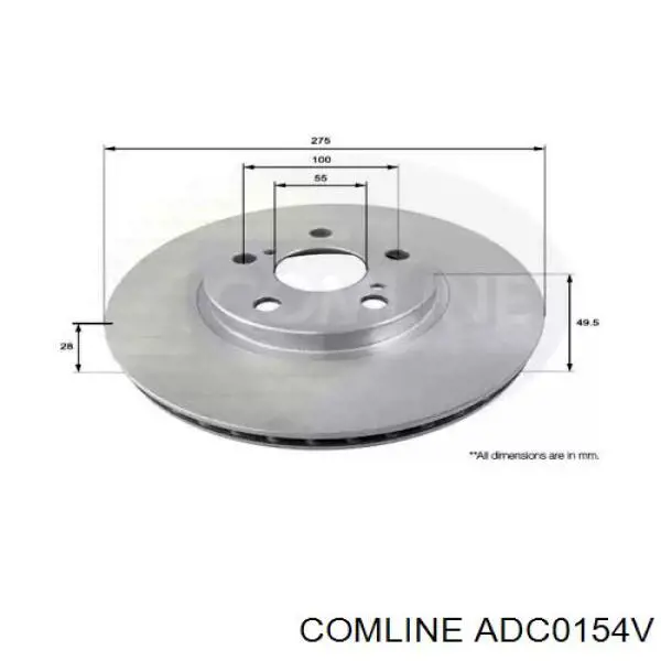 ADC0154V Comline диск тормозной передний