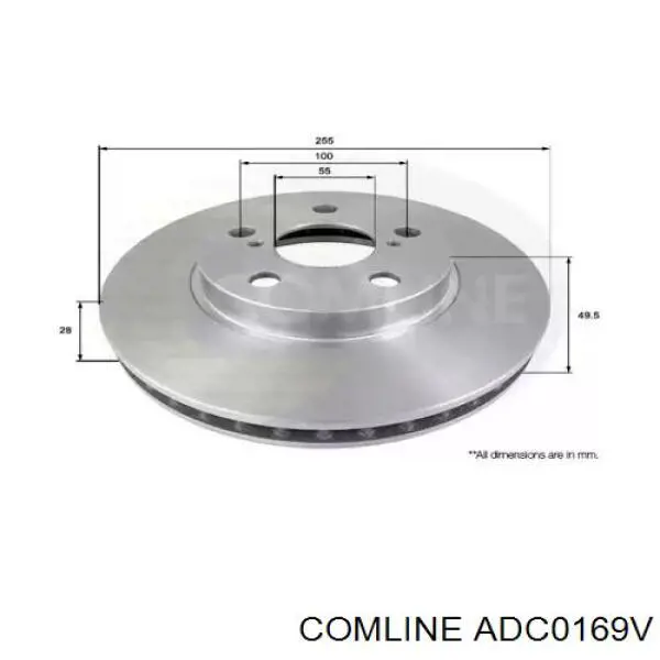 Передние тормозные диски ADC0169V Comline