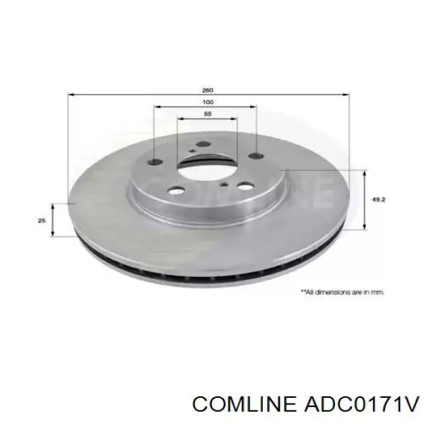 ADC0171V Comline диск тормозной передний