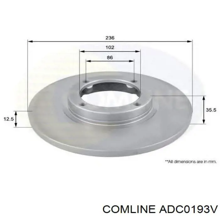 Передние тормозные диски ADC0193V Comline