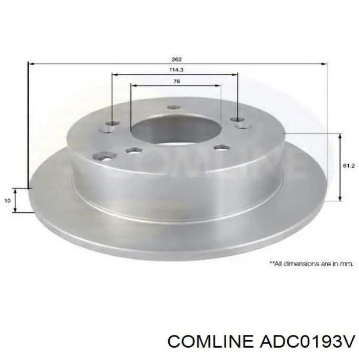 Тормоз дисковый передний Comline ADC0193V цена, от 21.03 USD