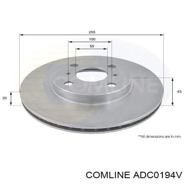 Передние тормозные диски ADC0194V Comline