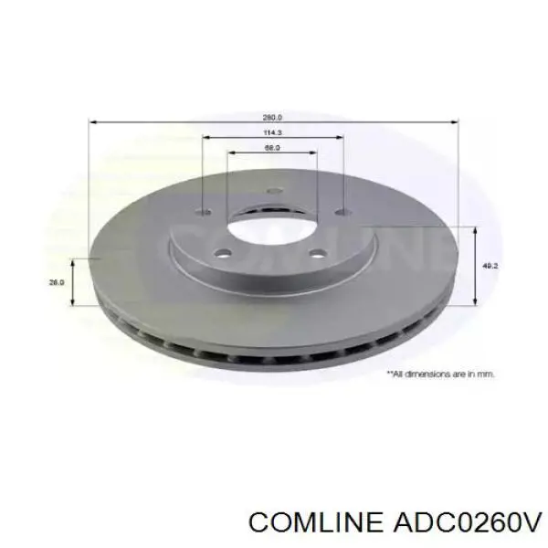 ADC0260V Comline передние тормозные диски