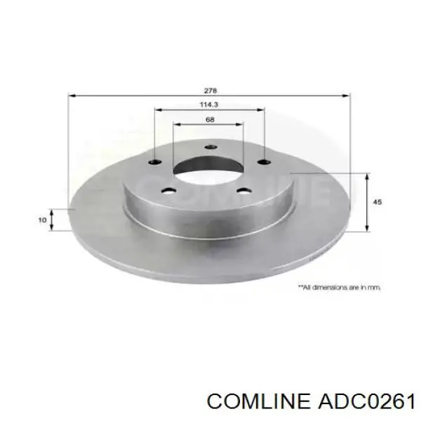 Задний тормозной диск Comline ADC0261 цена, от 24.98 USD