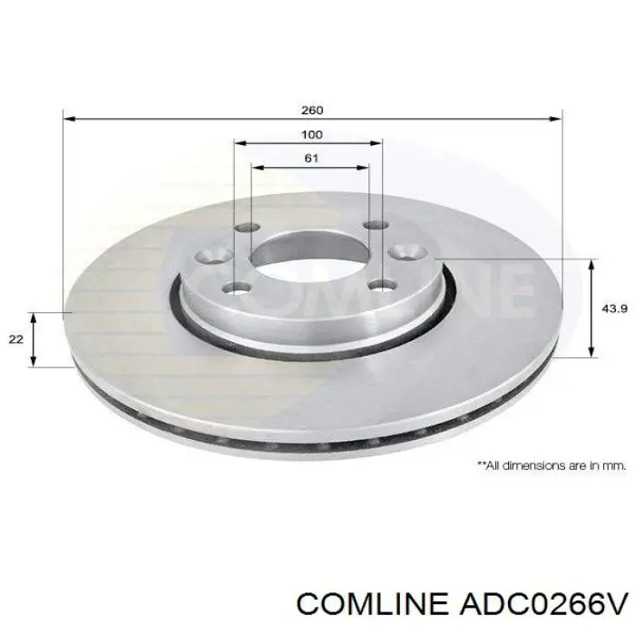ADC0266V Comline disco do freio dianteiro