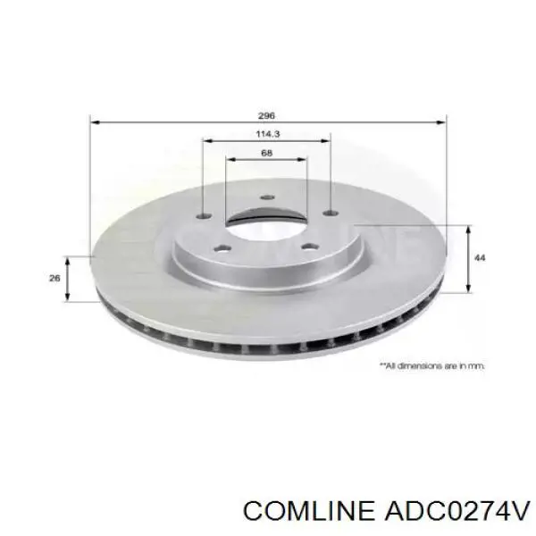 ADC0274V Comline диск тормозной передний