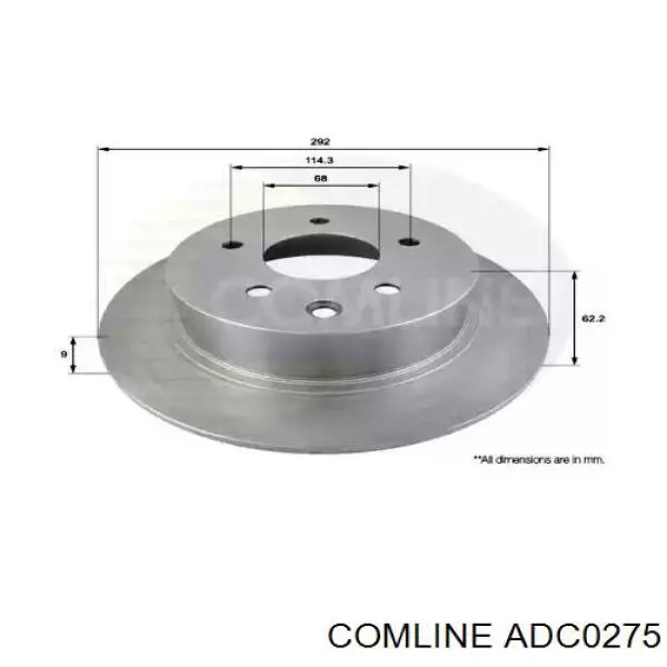 ADC0275 Comline диск тормозной задний