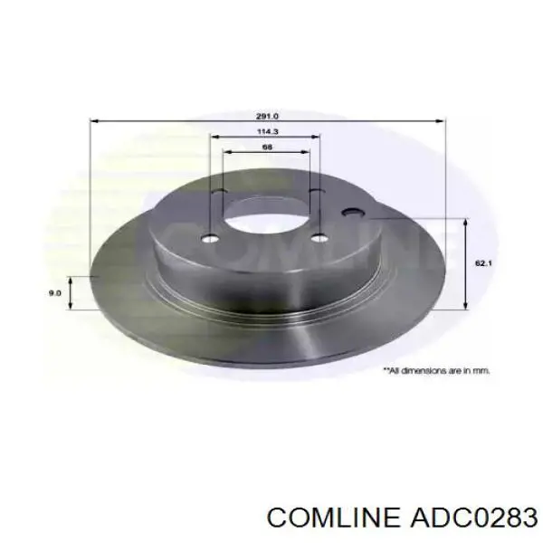 ADC0283 Comline диск тормозной задний