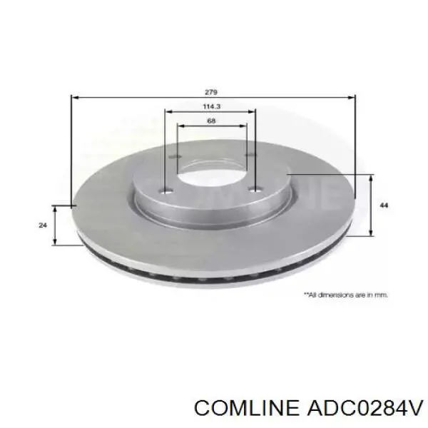 Передние тормозные диски ADC0284V Comline