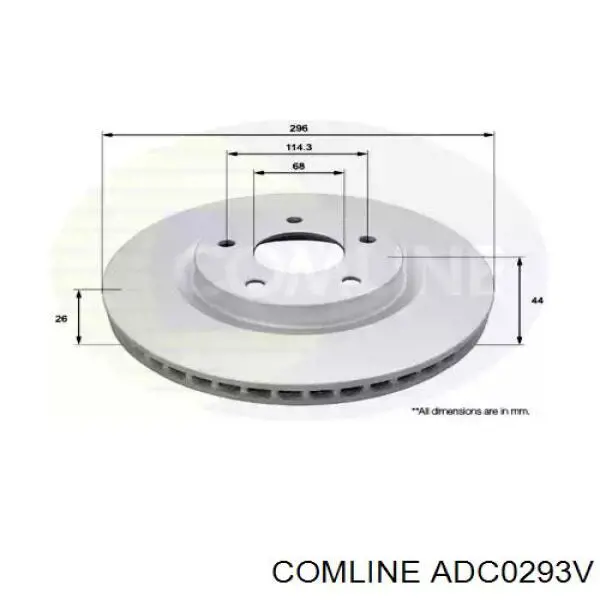 Передние тормозные диски ADC0293V Comline