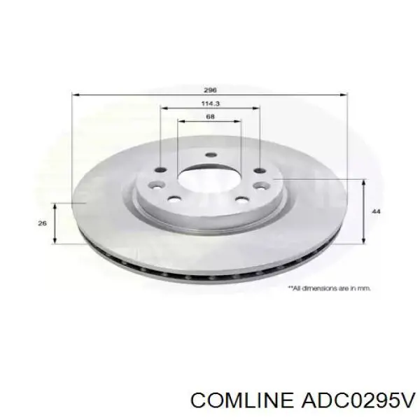 ADC0295V Comline Диск тормозной передний