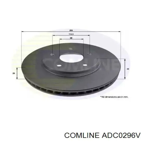 Передние тормозные диски ADC0296V Comline