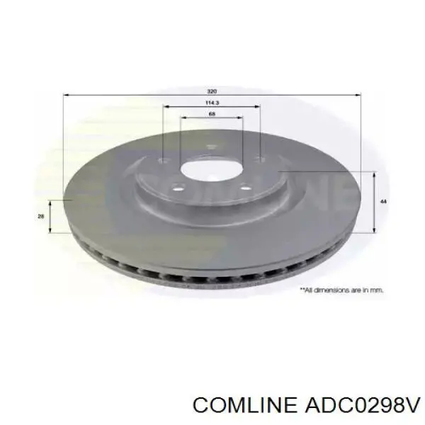 Передние тормозные диски ADC0298V Comline