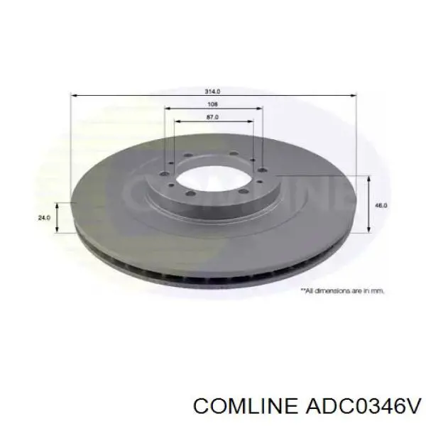 Передние тормозные диски ADC0346V Comline