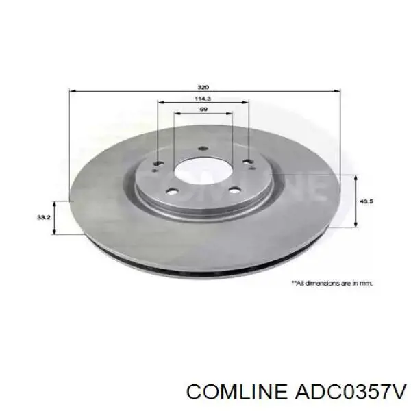 Передние тормозные диски ADC0357V Comline