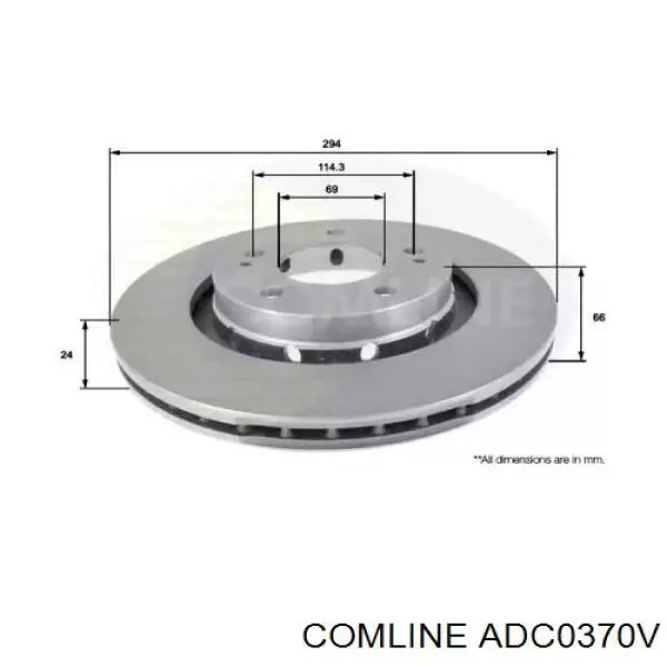 Передние тормозные диски ADC0370V Comline