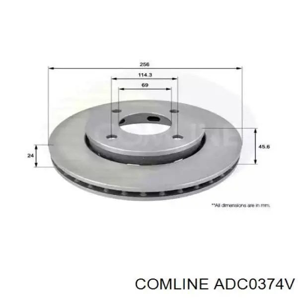 Передние тормозные диски ADC0374V Comline