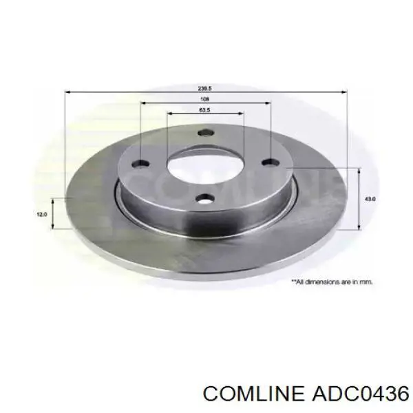 Передние тормозные диски ADC0436 Comline