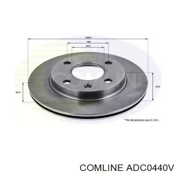 ADC0440V Comline тормозные диски