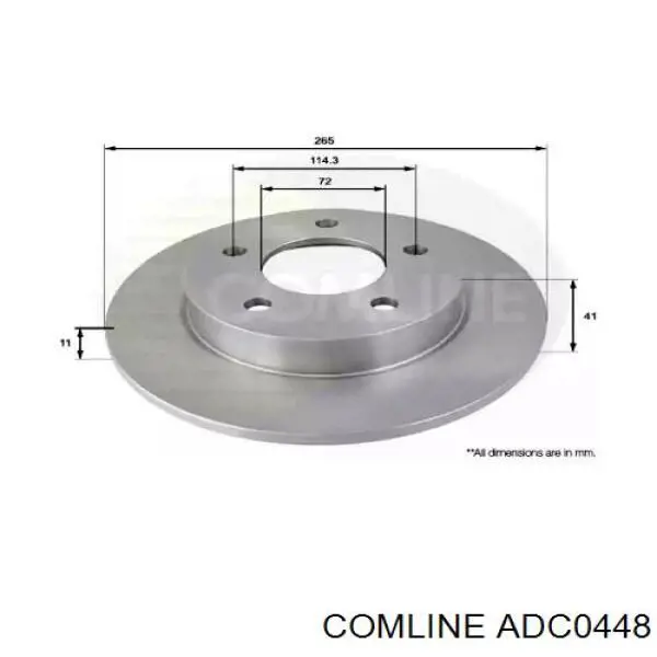 ADC0448 Comline диск тормозной задний