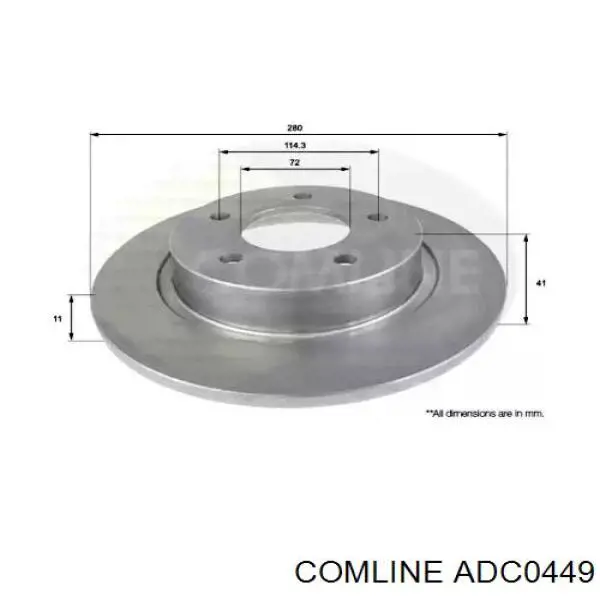 ADC0449 Comline диск тормозной задний