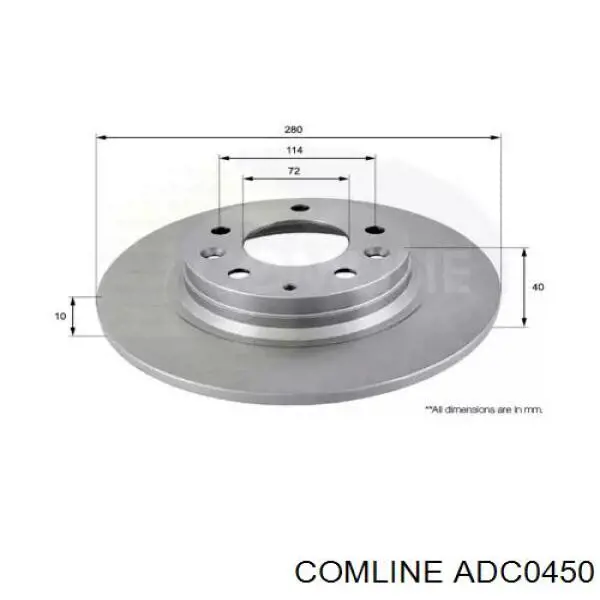 ADC0450 Comline disco do freio traseiro