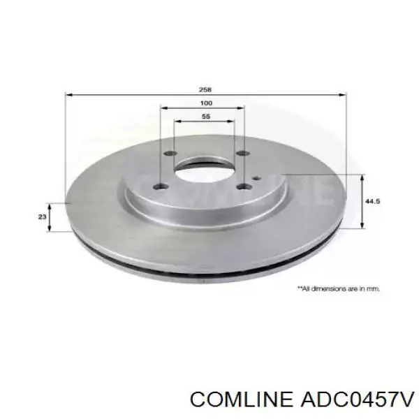 ADC0457V Comline диск тормозной передний