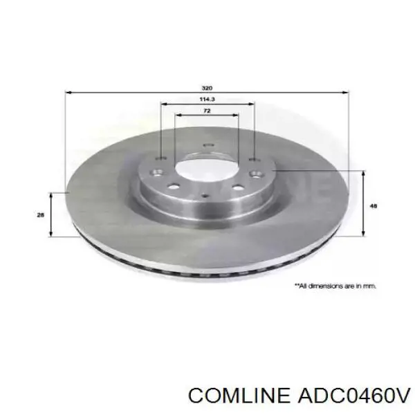 ADC0460V Comline диск тормозной передний